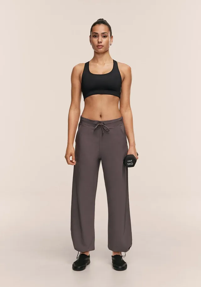 Casall Stamp Loose Pant pantaloni grigi barrel leg