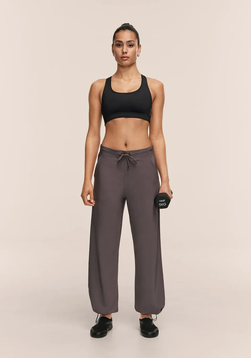 Casall Stamp Loose Pant pantaloni grigi barrel leg