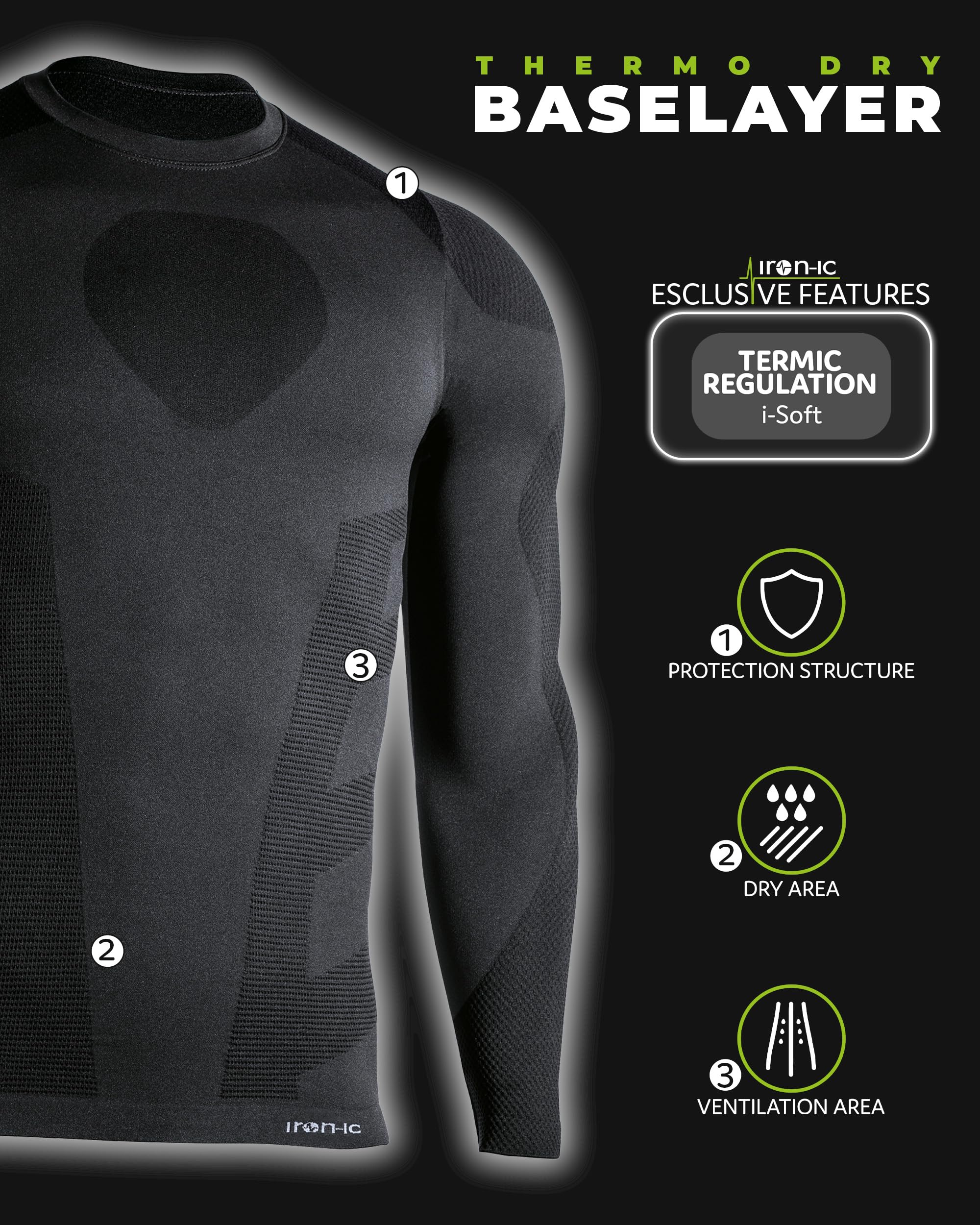 Iron-Ic I-Soft 201771 maglia uomo S-M bianca termica