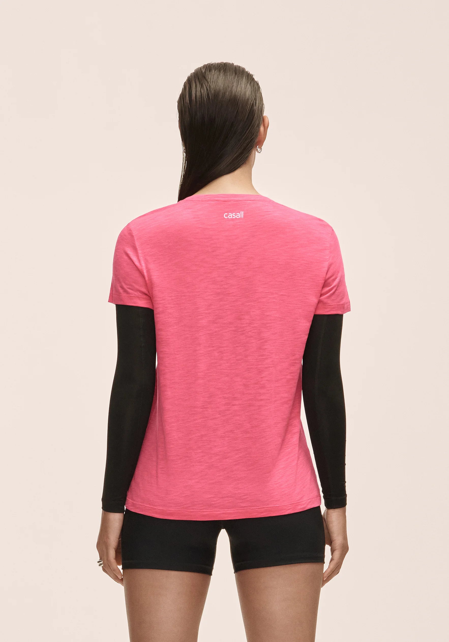 Casall Soft Texture Tee T-shirt Ruby Blush in Tencel