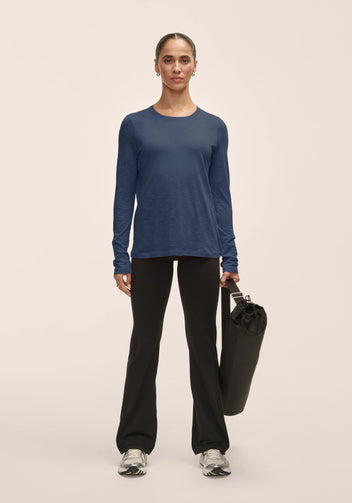 Casall Soft Texture Long Sleeve maglia blu manica lunga