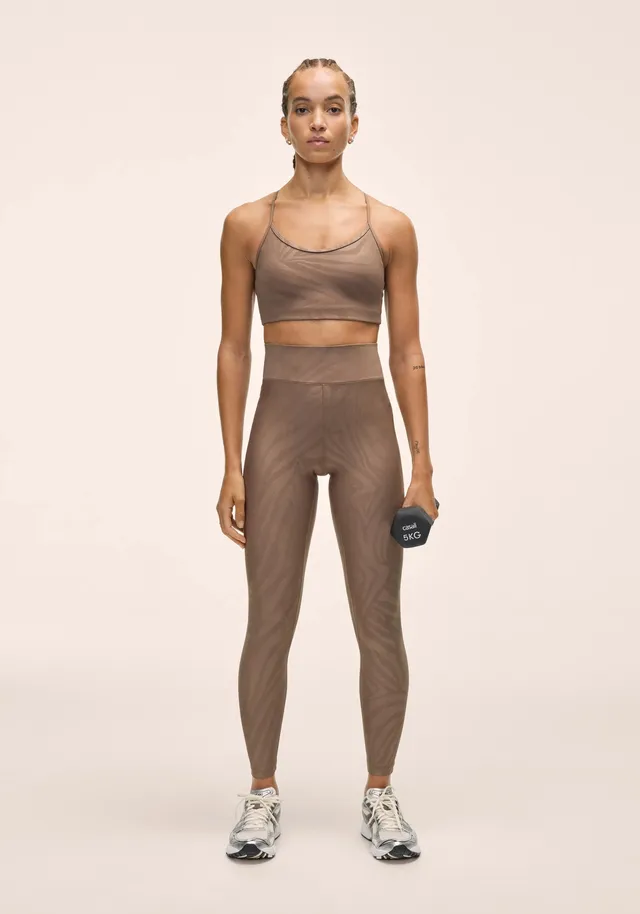 Casall Heat Printed High Waist Tights leggings Zebra Khaki traspirante