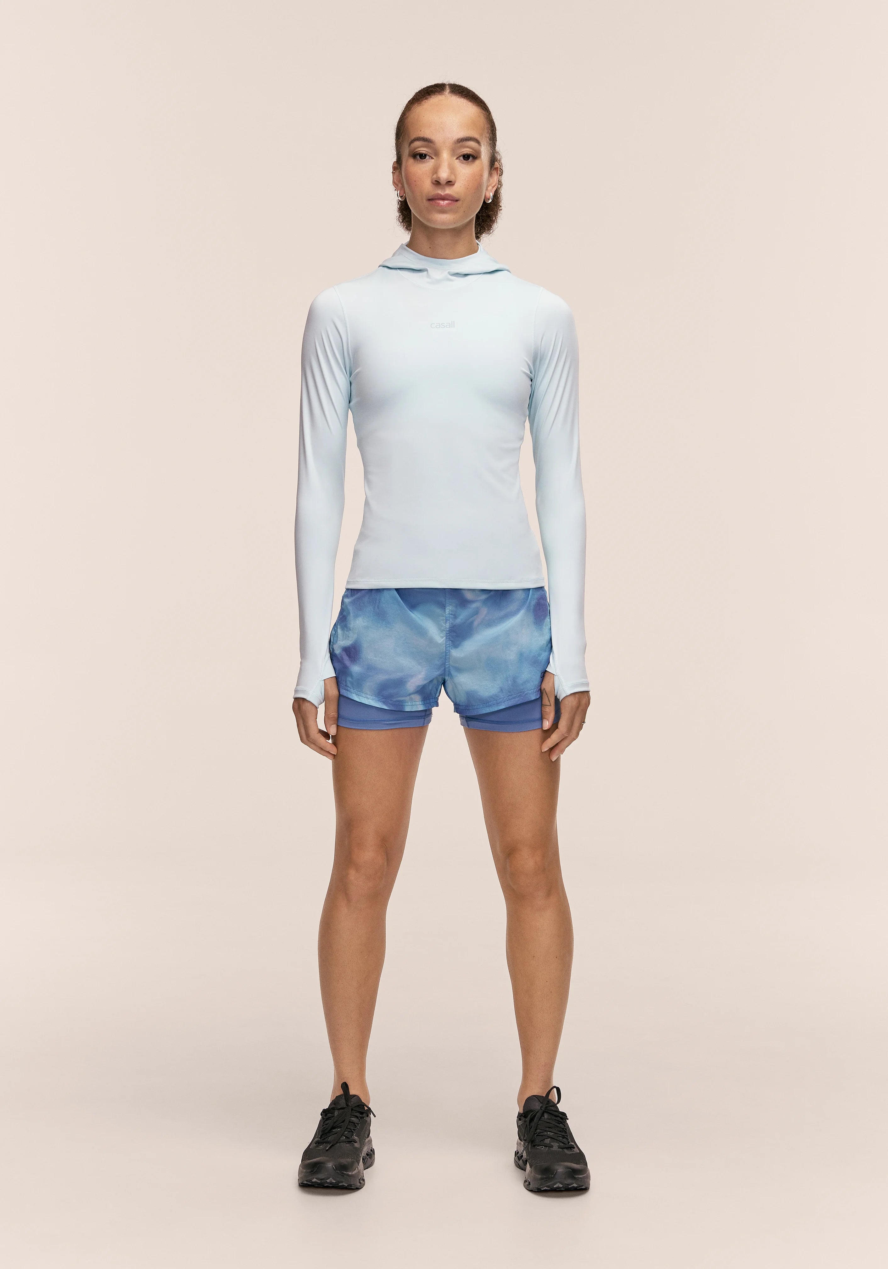 Casall Neat felpa hoodie aqua glow traspirante