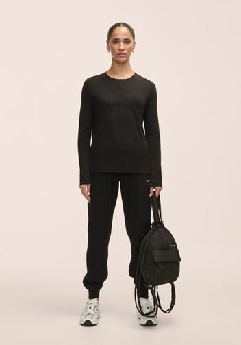 Casall Soft Texture Long Sleeve maglia Nera Tencel morbida
