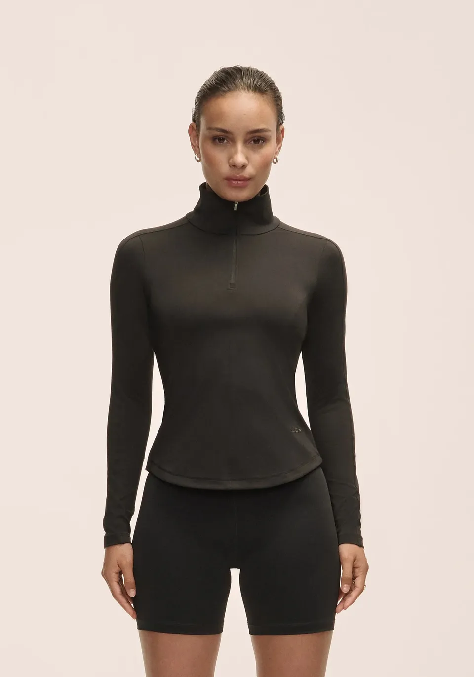 Casall Serene Half Zip Long Sleeve maglia nera