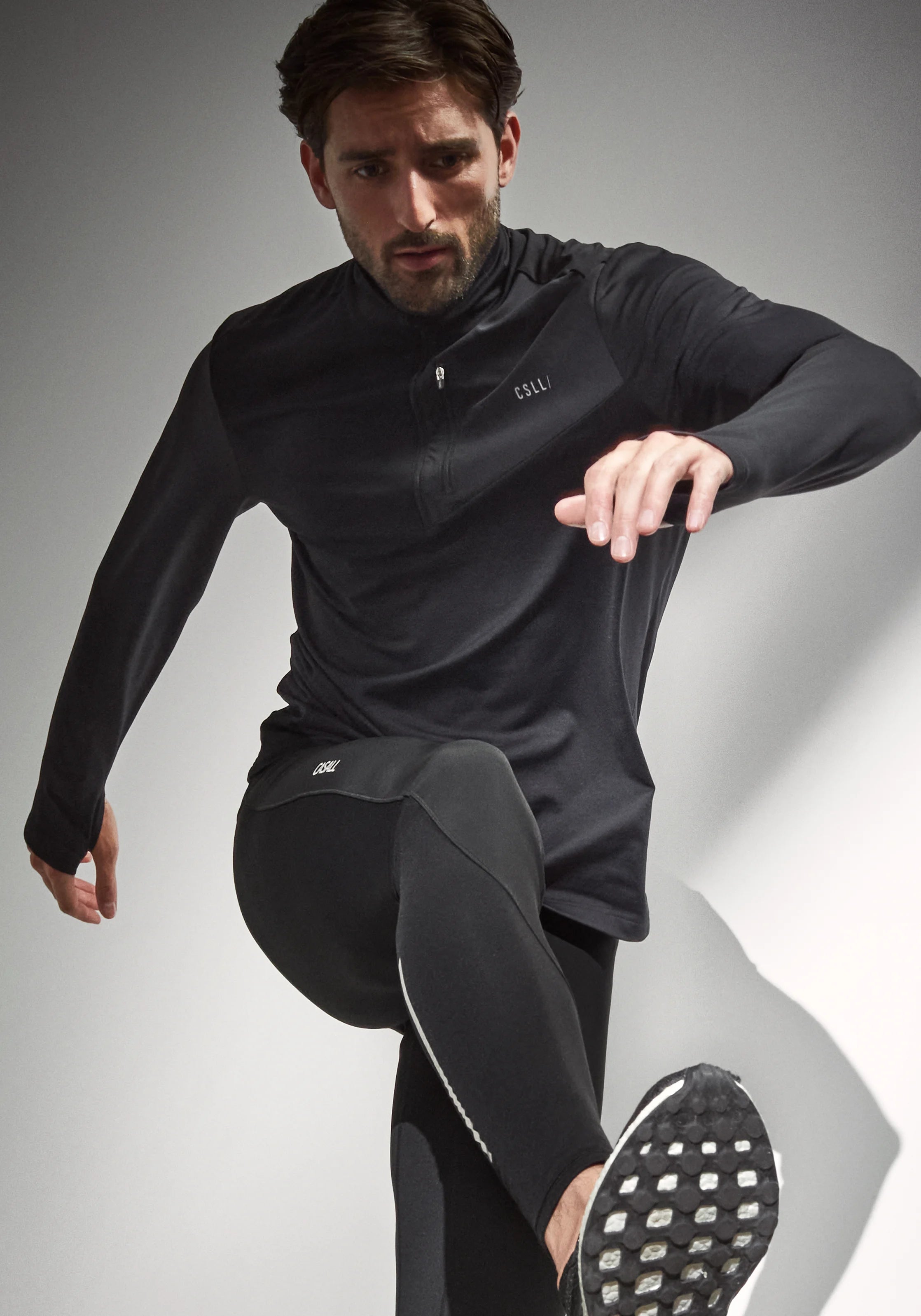 Casall M Midlayer Half Zip maglia Nera mezza zip