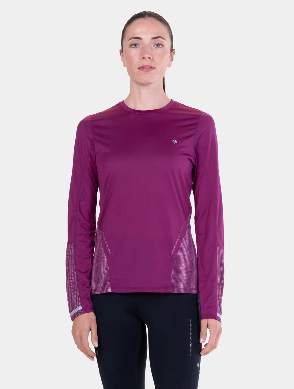 Ronhill Tech Reflect maglia donna manica lunga nera riflettente