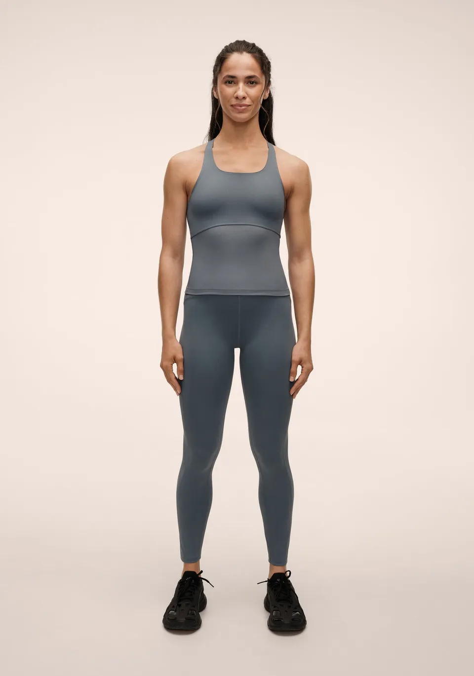 Casall Brace Rib High Waist Tights leggings blu vita alta