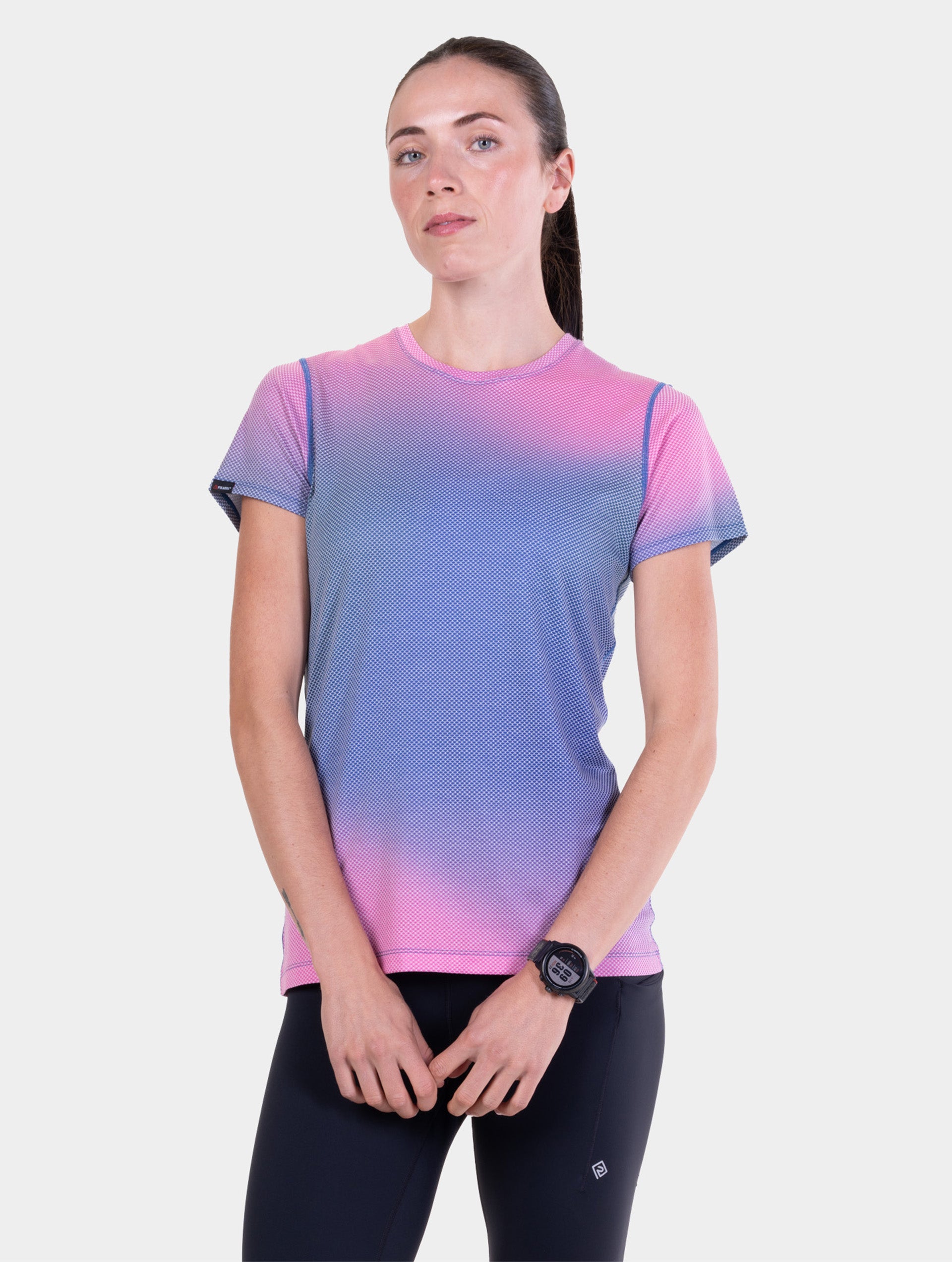 Ronhill Tech Golden Hour maglia corsa donna Orchid Glow traspirante