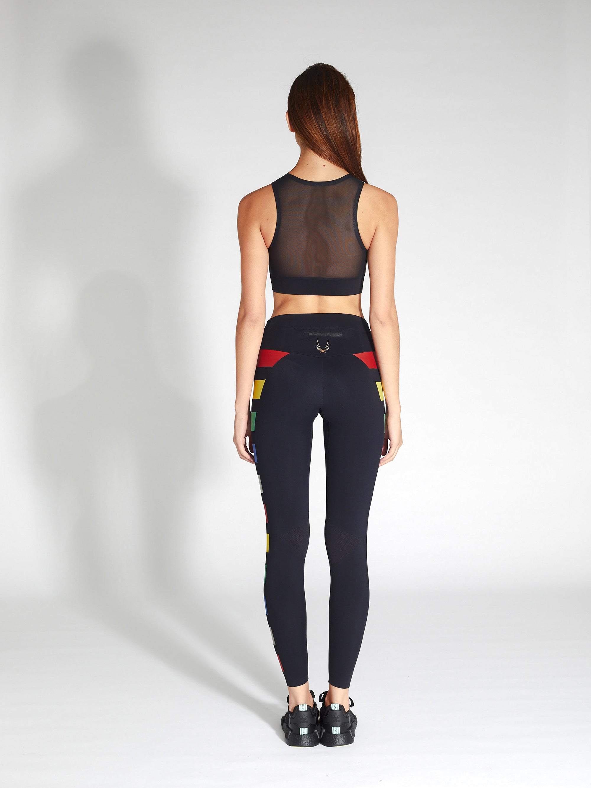 Lucas Hugh Odyssey Crop reggiseno sportivo nero multicolor