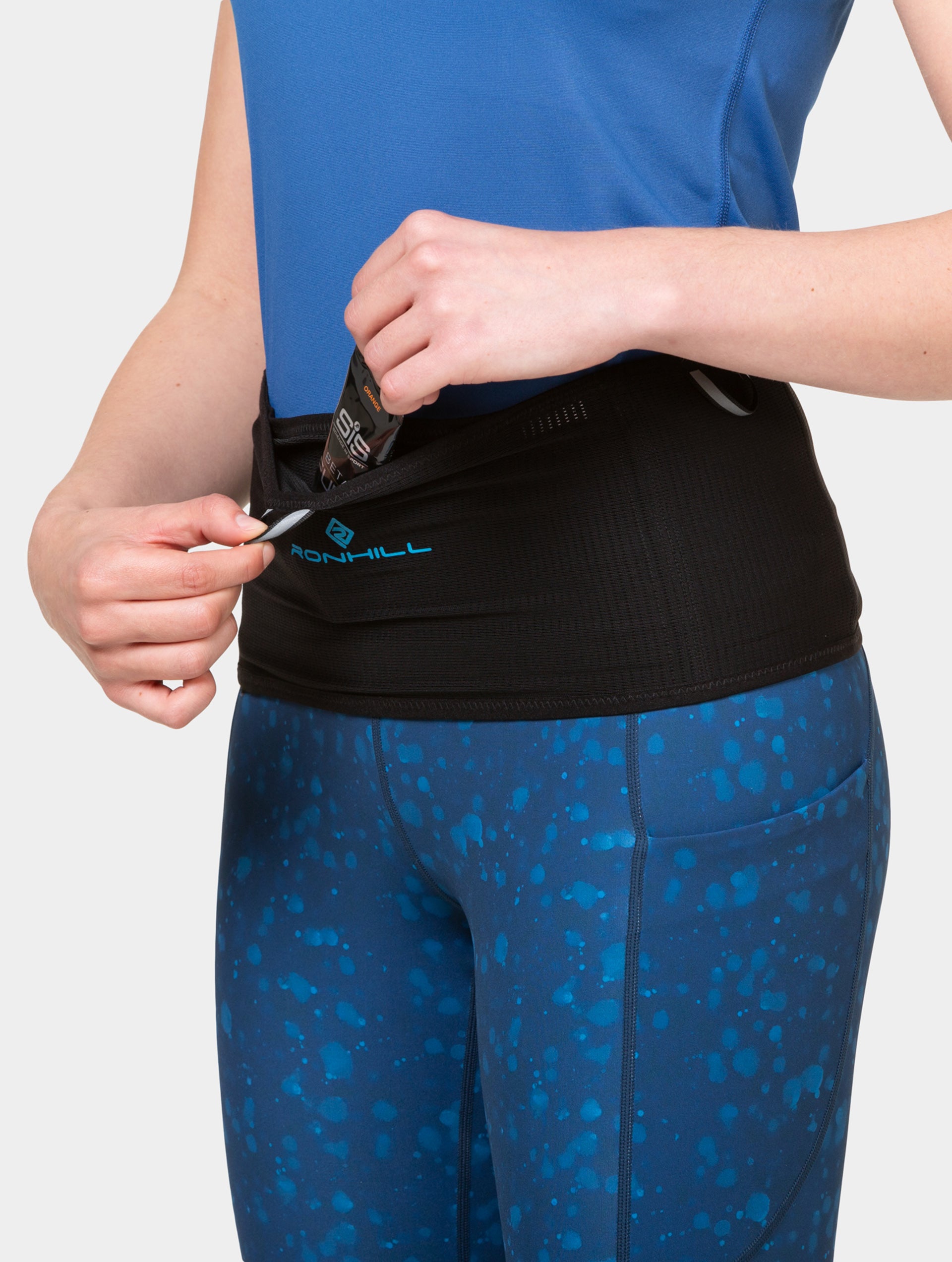 Ronhill 360 Waistband cintura running nera elastica