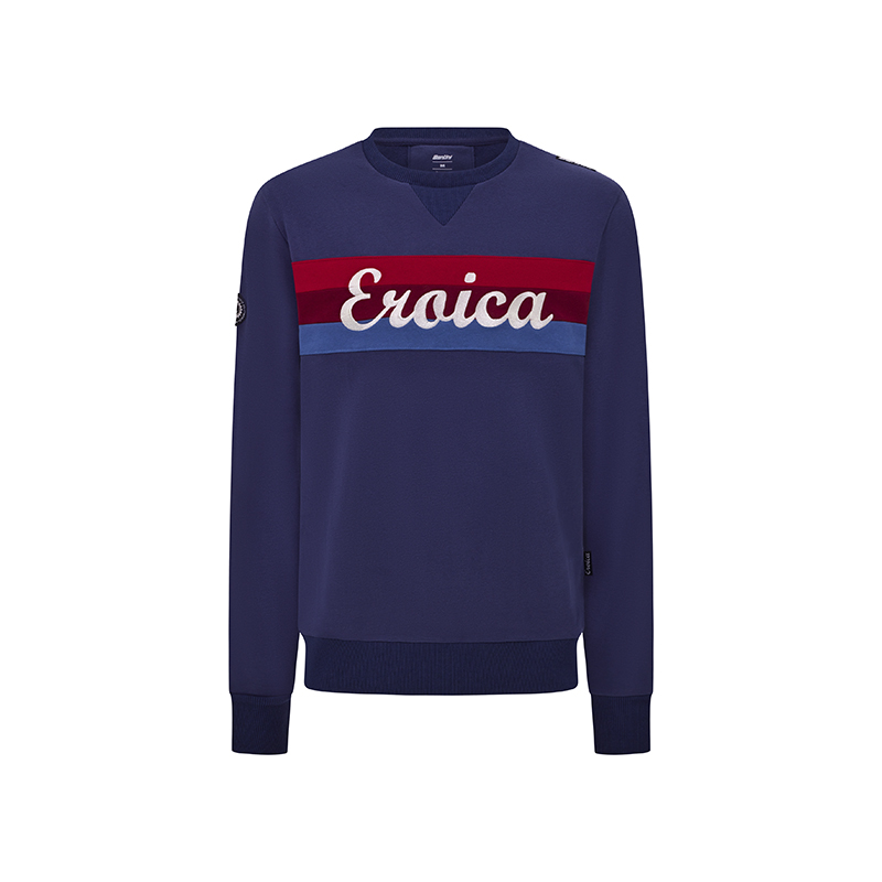 L'Eroica Timo felpa girocollo navy in cotone