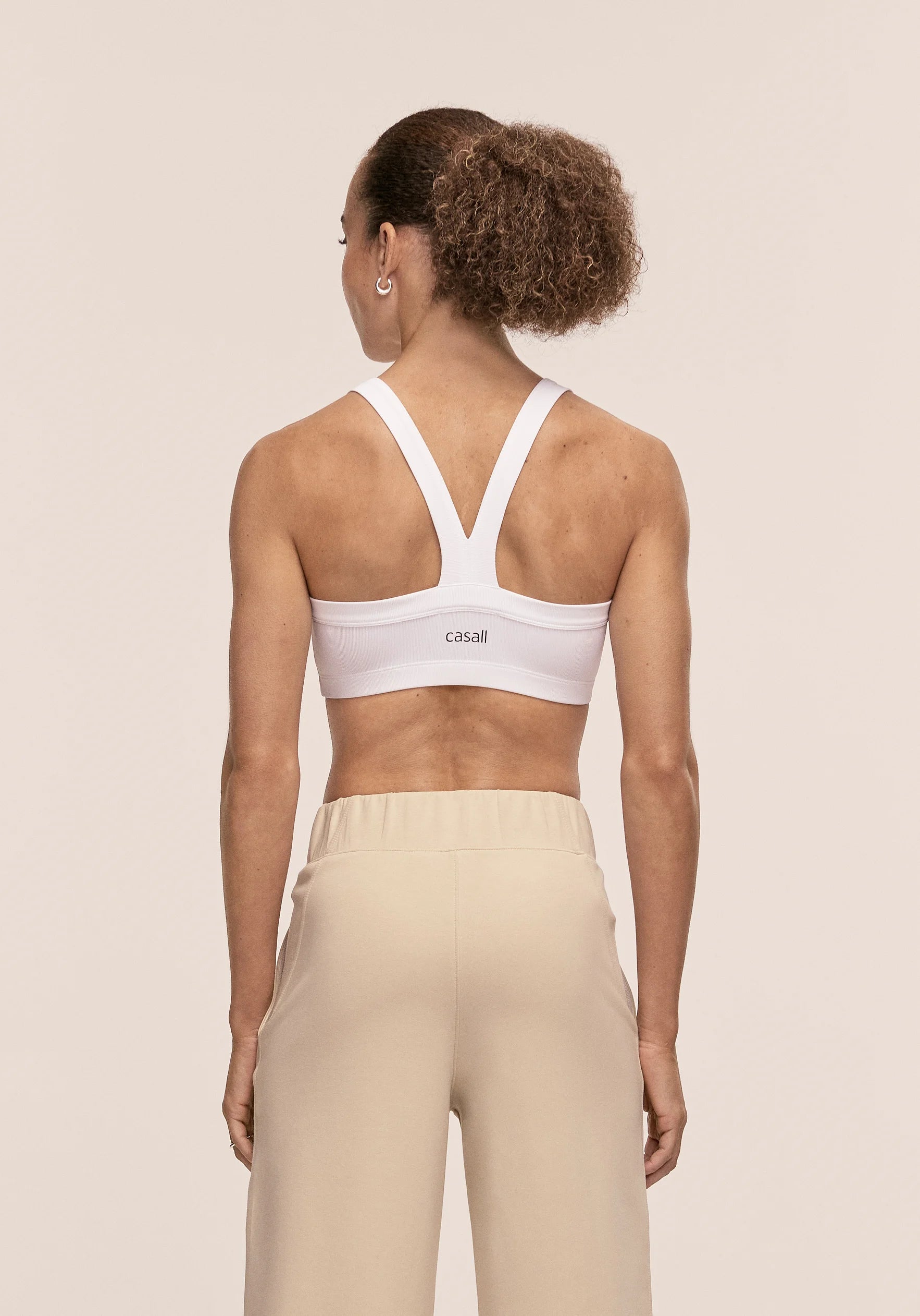 Casall Defined Rib Sport Top top sportivo bianco traspirante