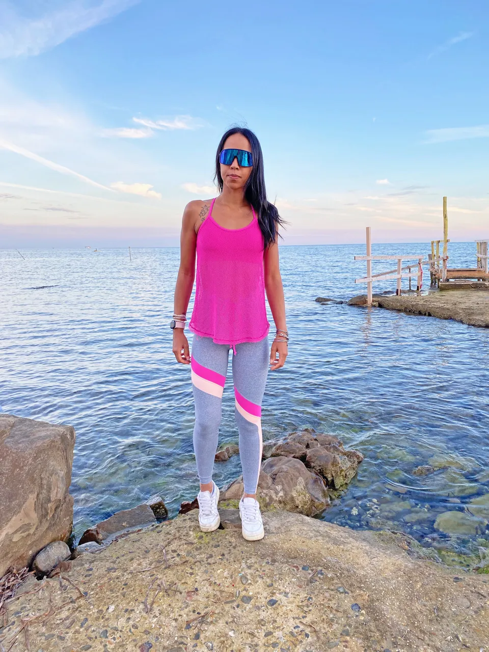 VB Canottiera con top fucsia coppe estraibili