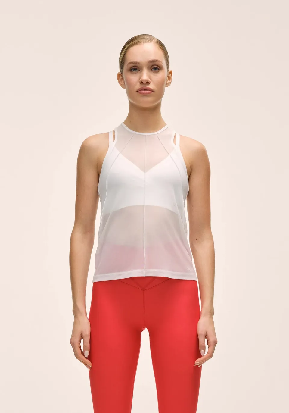 Casall Seam Detail Mesh Tank canotta Bianco mesh traspirante