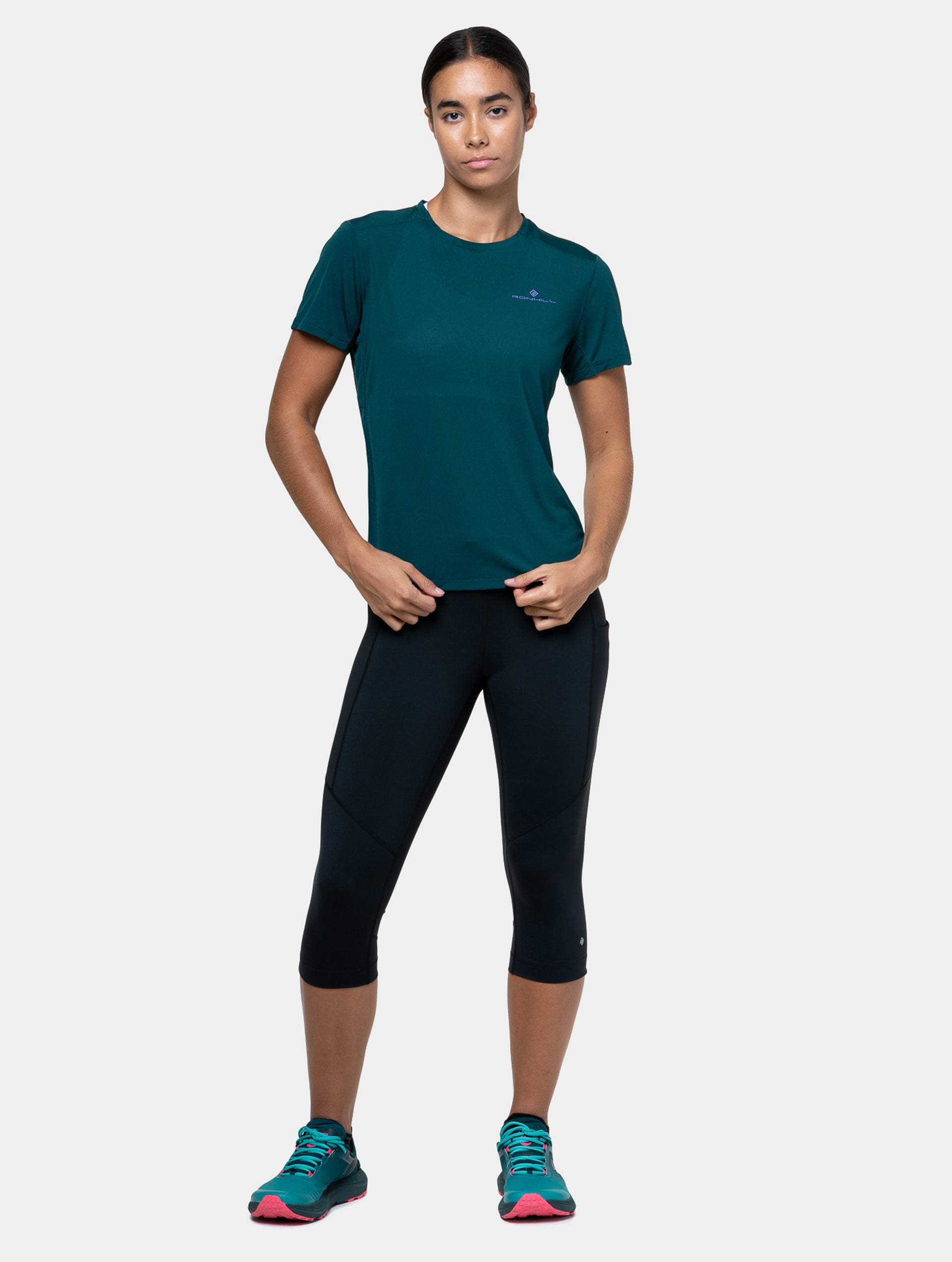 Ronhill Tech Capri leggings running neri all black
