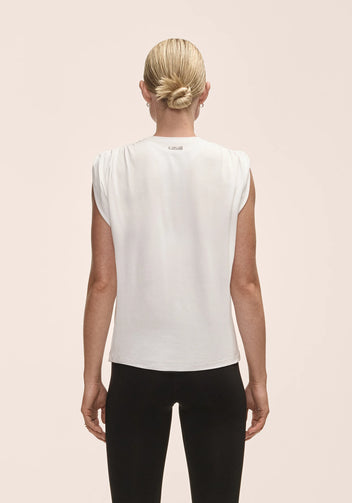 Casall Delight Shoulder Crease Tee t-shirt bianca morbida