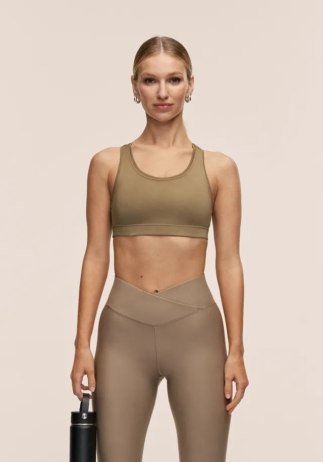 Casall Iconic Sports Bra reggiseno light khaki running