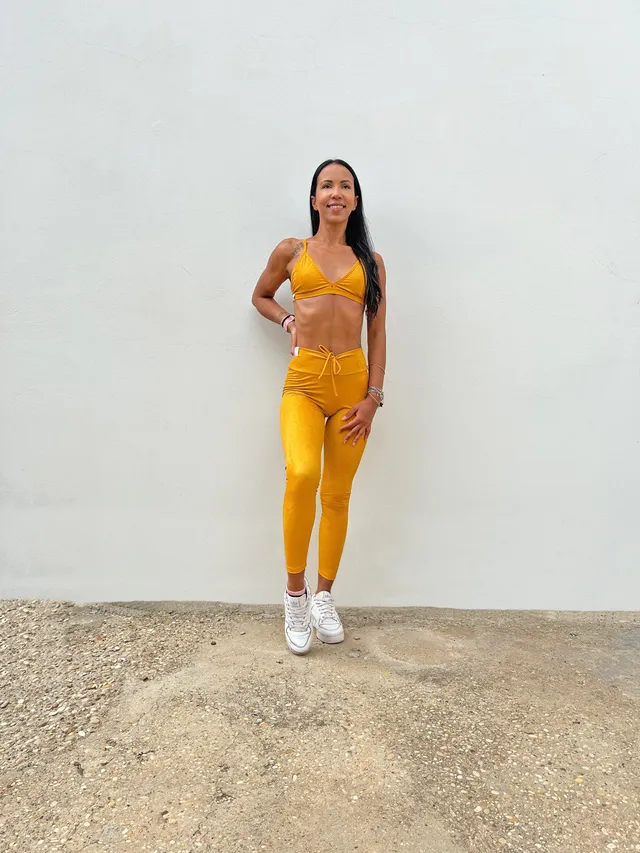 VB Ocra legging effetto pelle tecnico