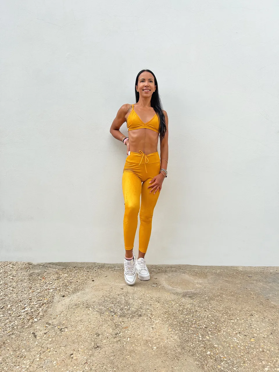 VB Ocra legging effetto pelle tecnico