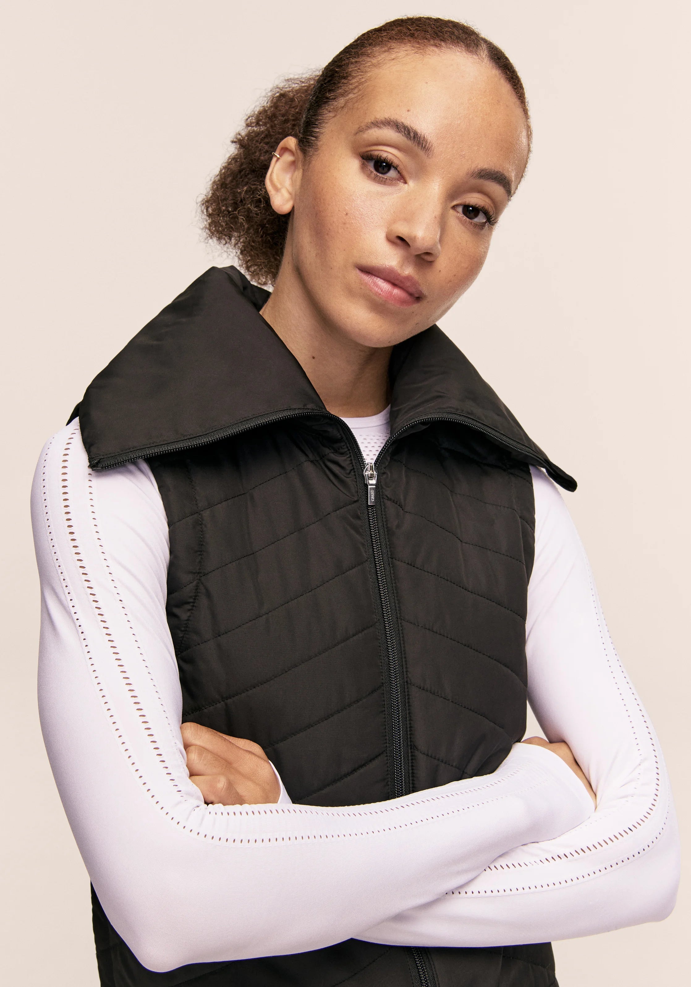 Casall Neckwarmer gilet running nero antivento