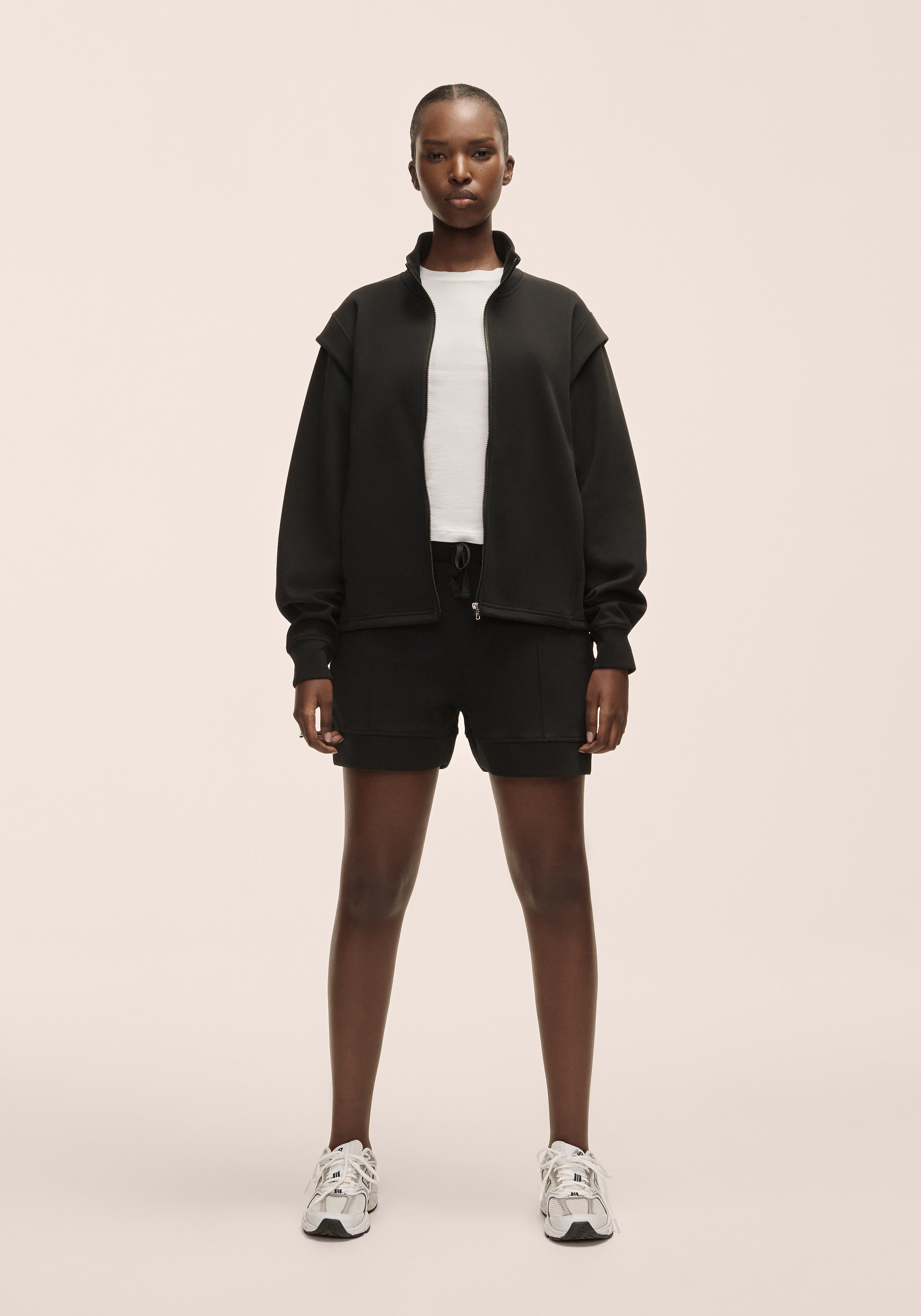 Casall Aria Full Zip felpa Black collo alto