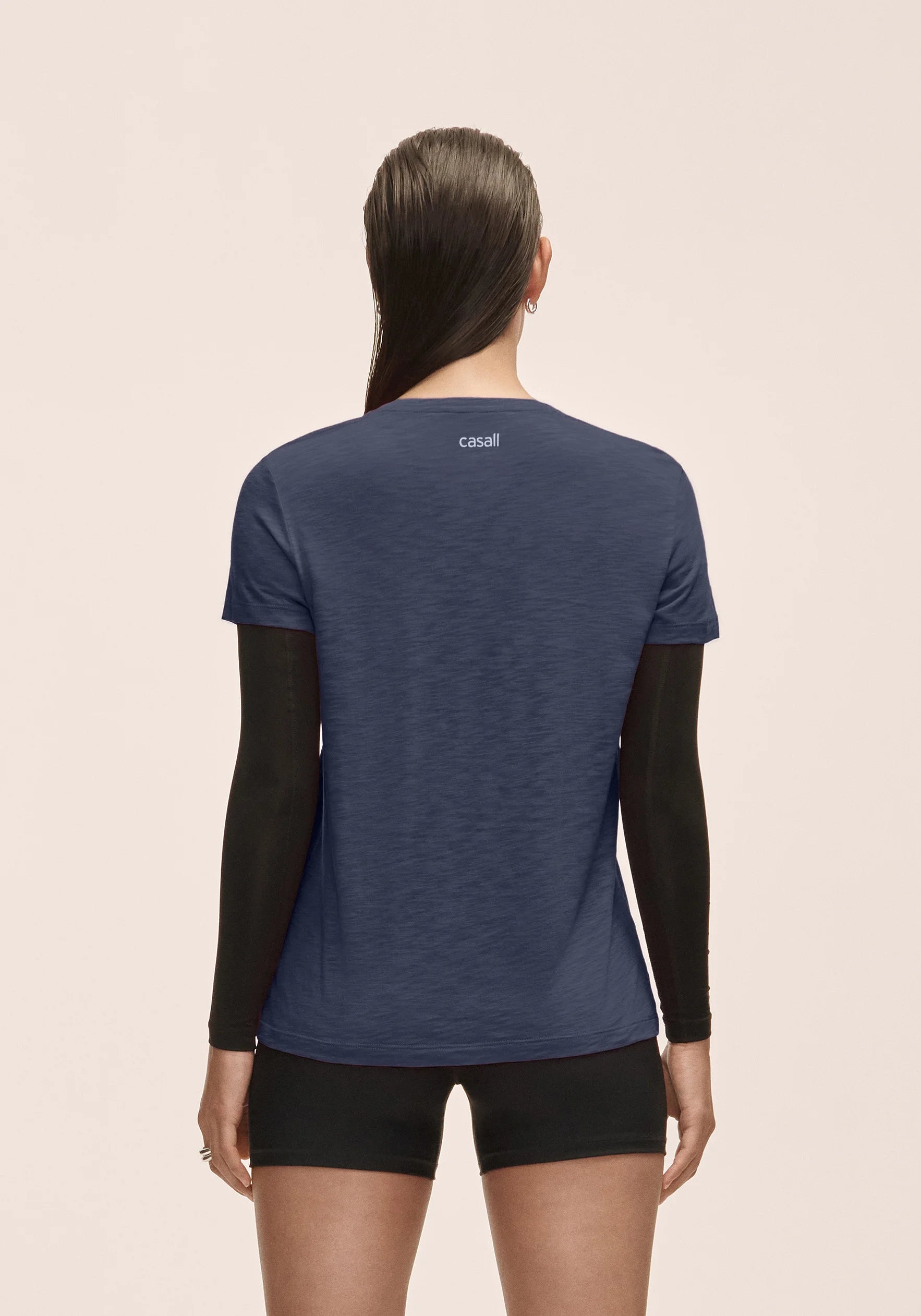 Casall Soft Texture Tee maglietta blu Tencel vestibilita regolare