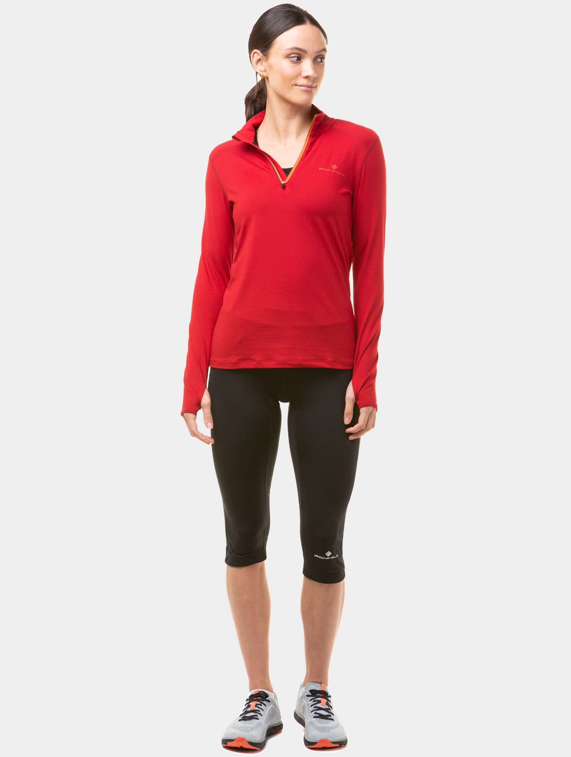 Ronhill Core Thermal maglia running Black mezza zip termica