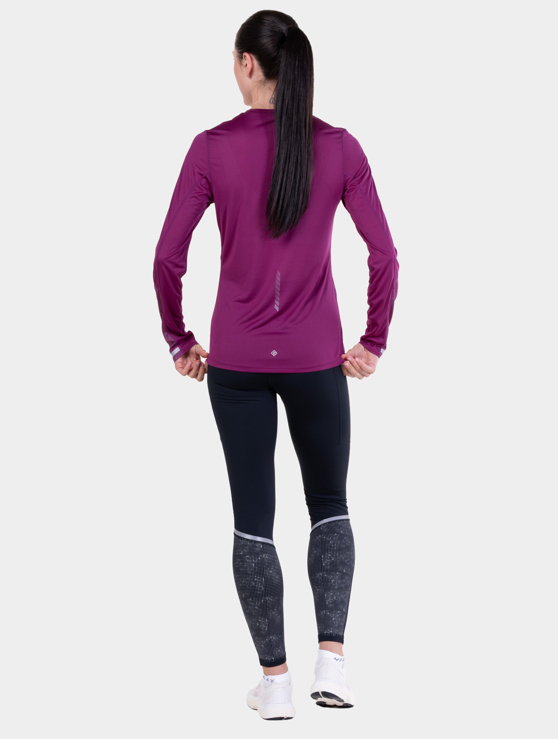 Ronhill Tech Reflect maglia donna manica lunga nera riflettente