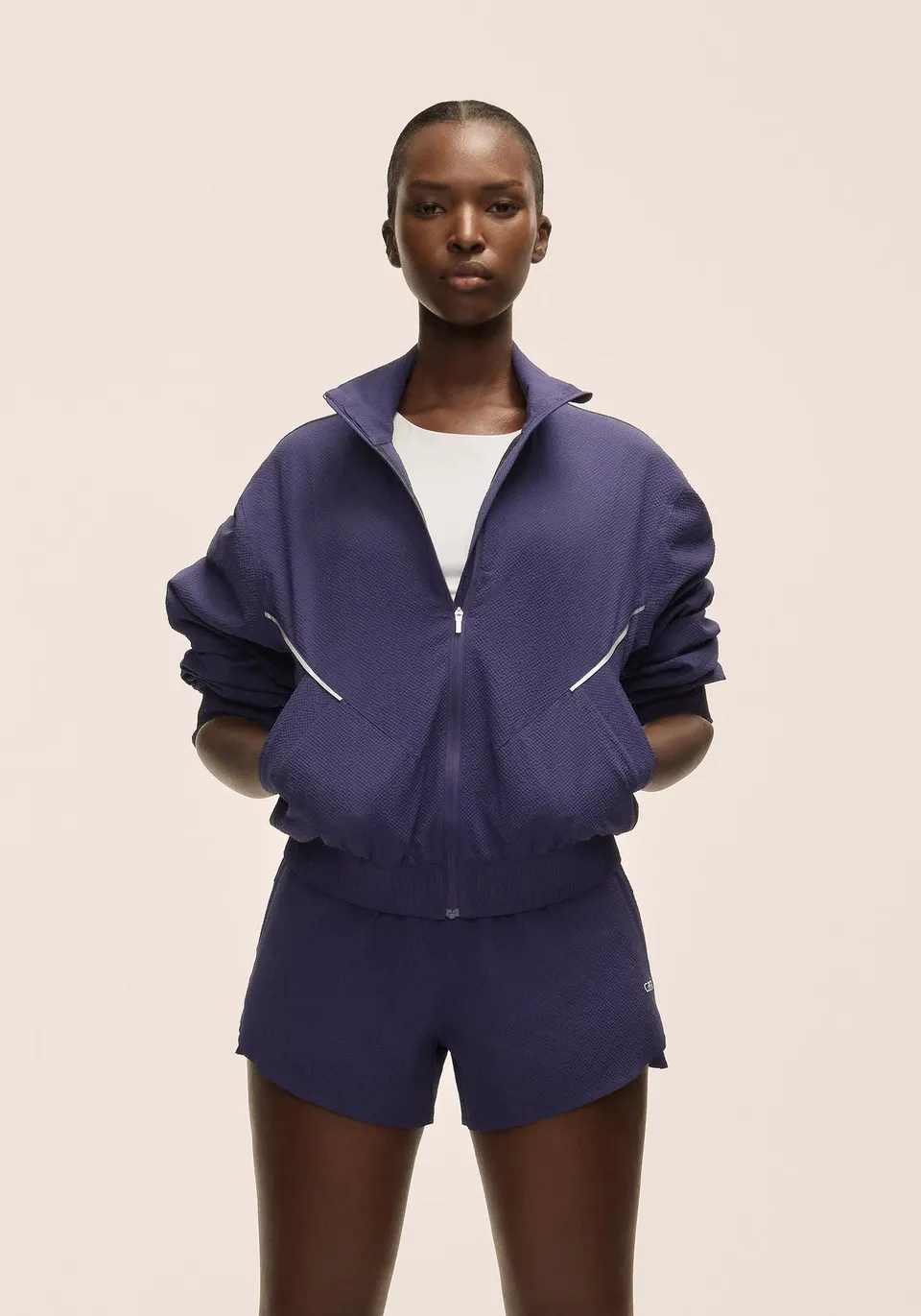 Casall Luna Textured Jacket giacca viola traspirante
