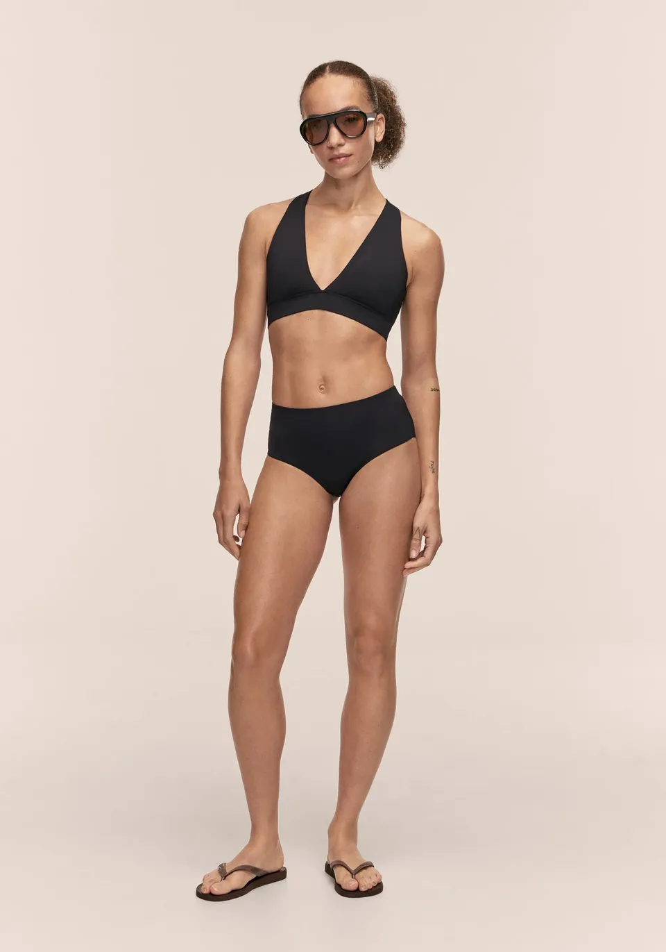 Casall High Waist Hipster slip bikini nero UV 50+