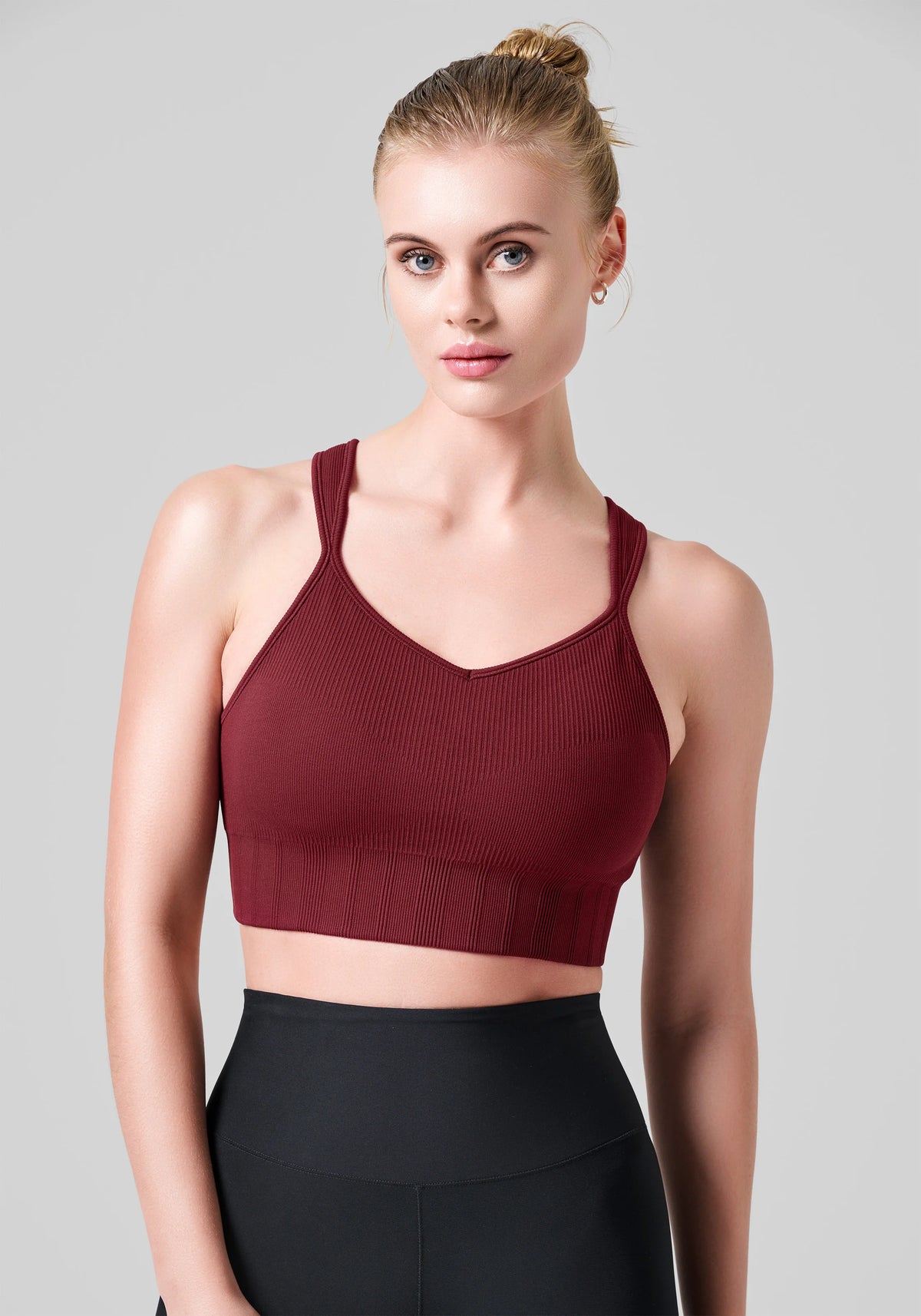 Casall Seamless Rib Padded Sports Bra rosso yoga