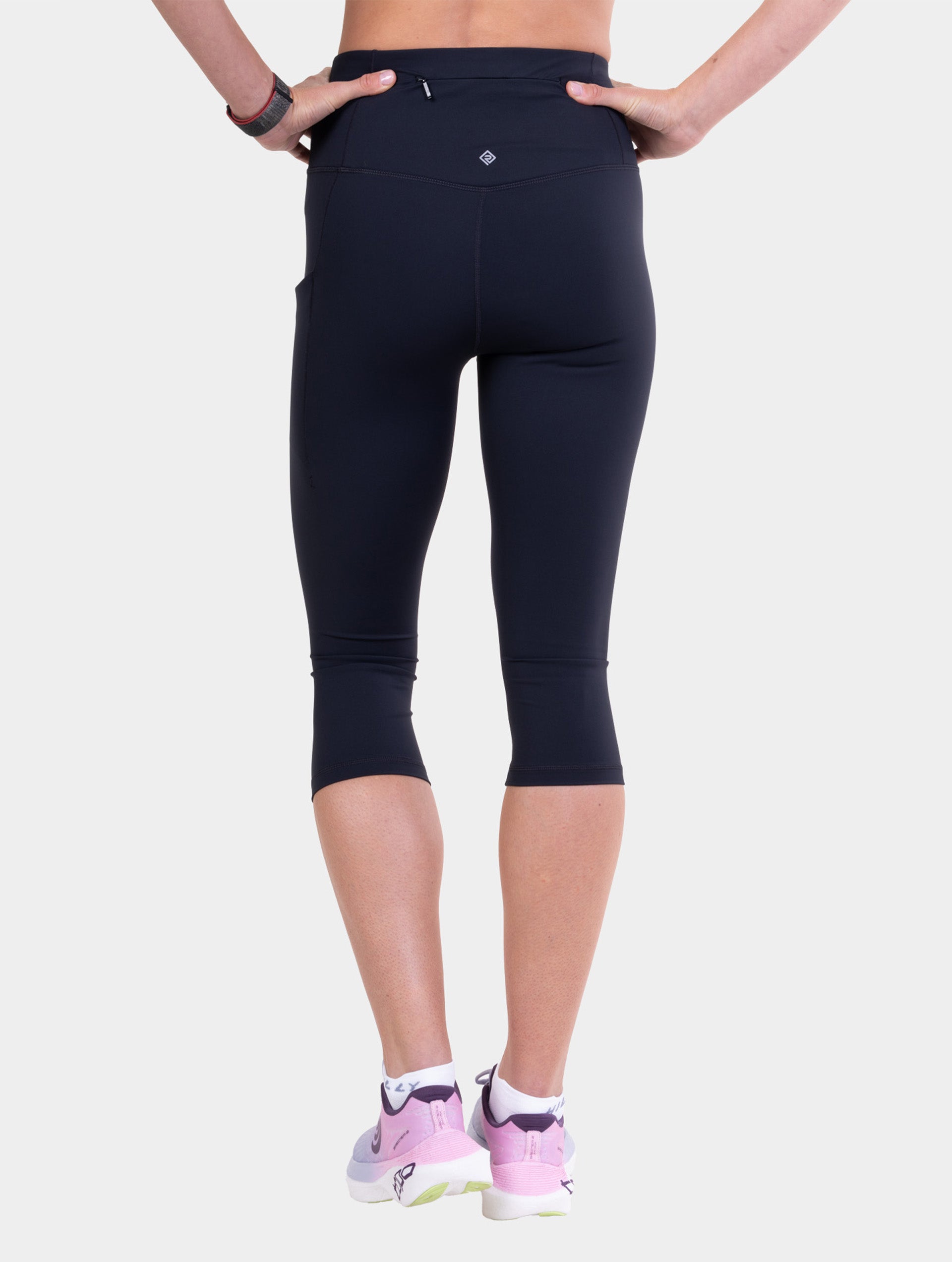 Ronhill Tech Contour Capri leggings donna nero elasticizzato