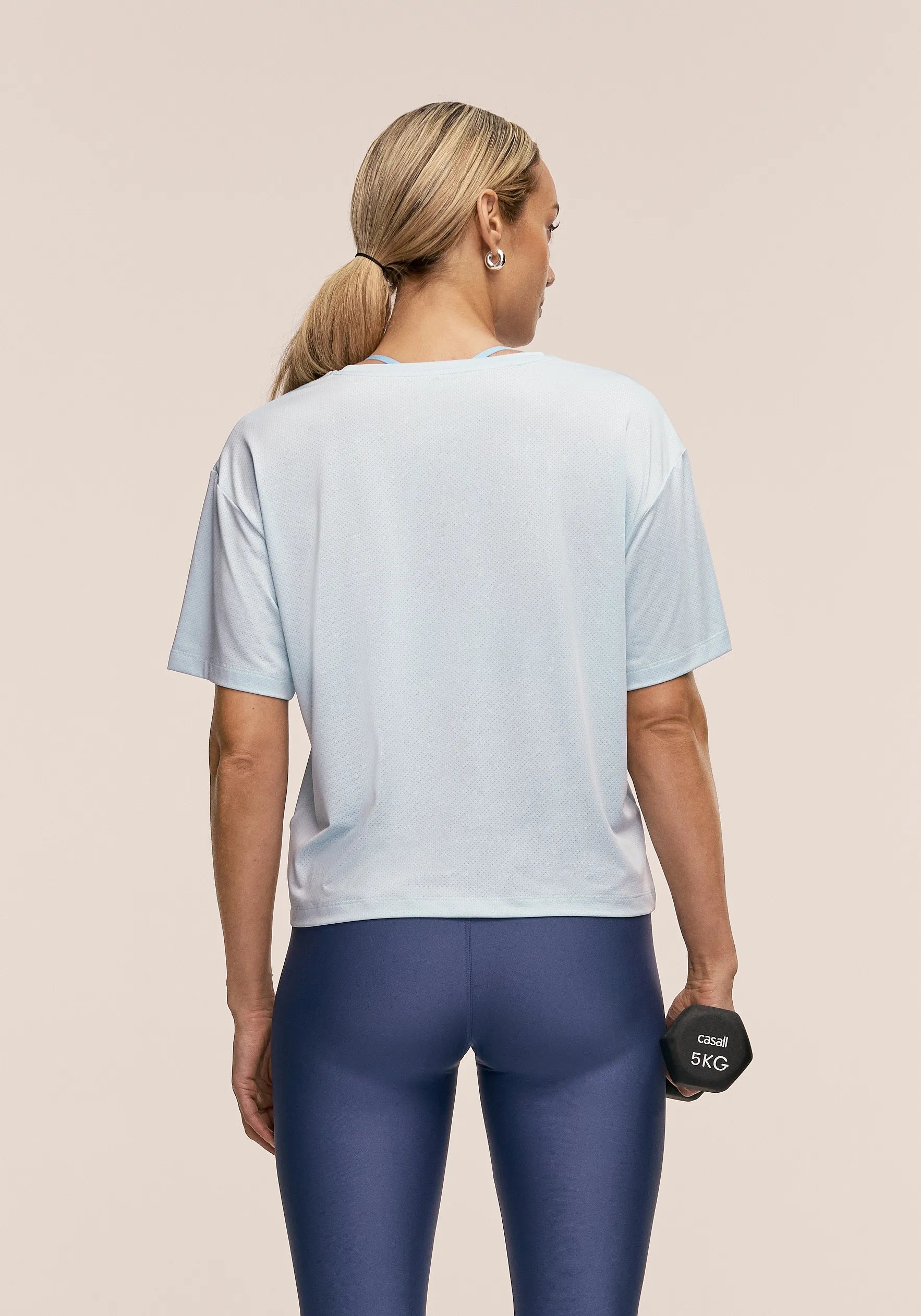 Casall Laser Mesh Tee maglietta aqua glow traspirante