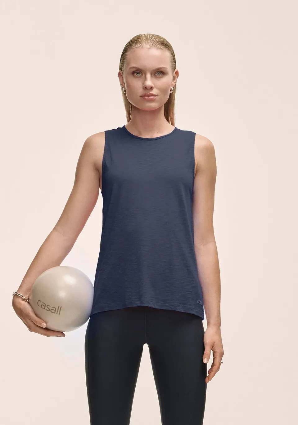 Casall Soft Texture Tank canotta core blue in Tencel