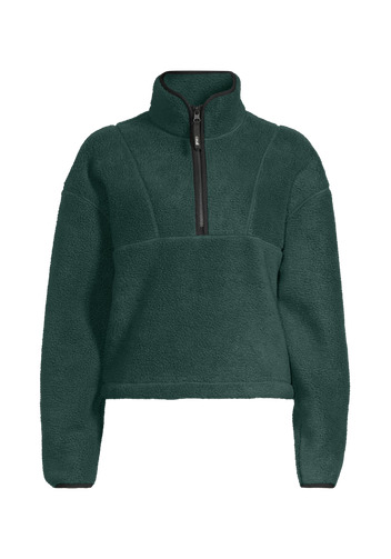 Casall Pile Half Zip felpa pile verde mezza zip