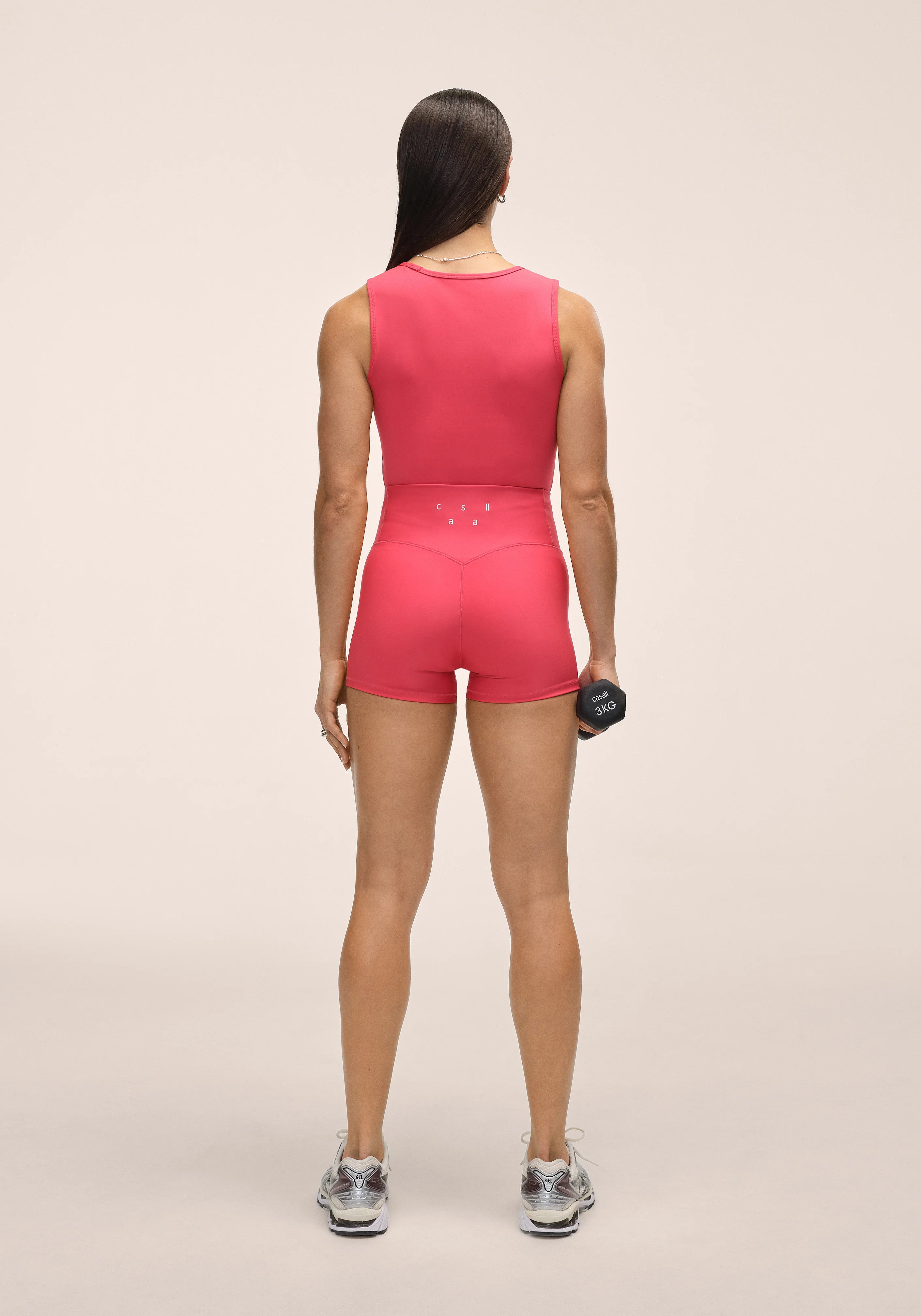 Casall Ultra High Waist Hot Pant shorts rosa vita altissima