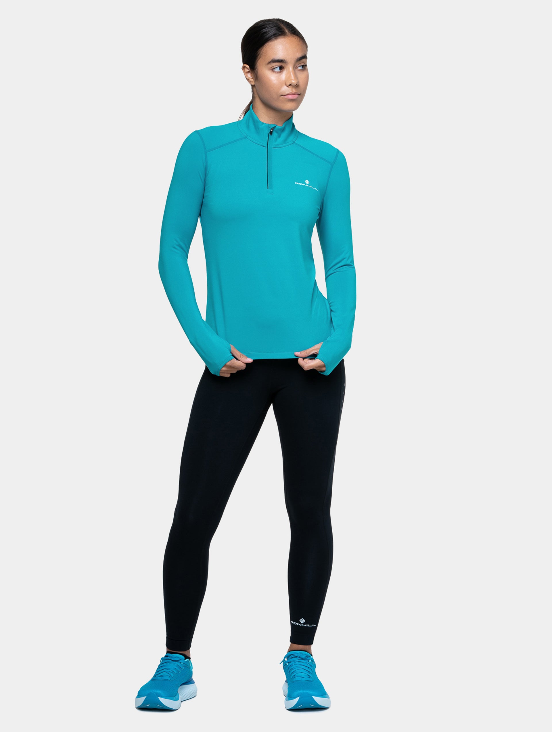 Ronhill Core Thermal maglia running Black mezza zip termica
