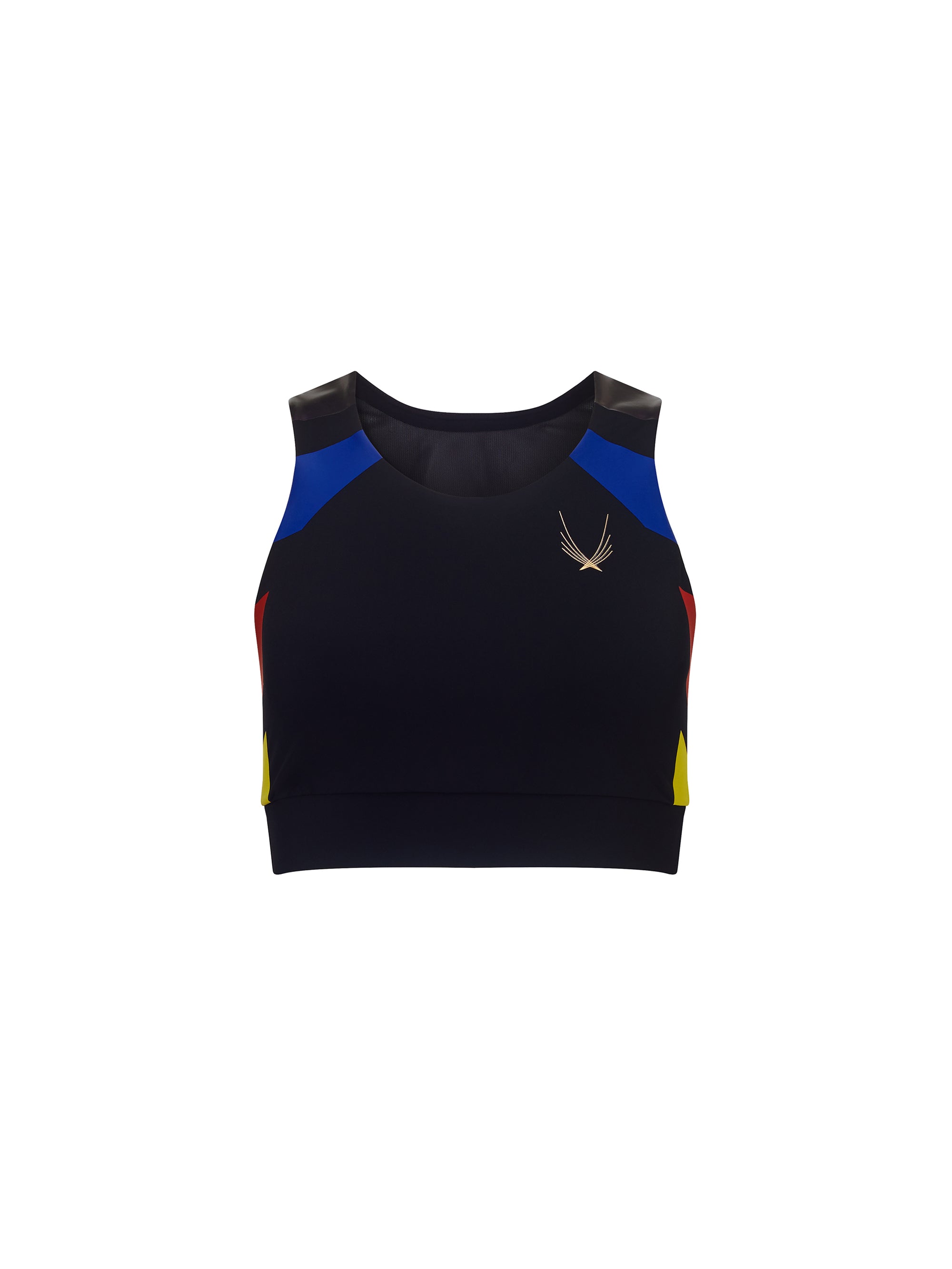 Lucas Hugh Odyssey Crop reggiseno sportivo nero multicolor