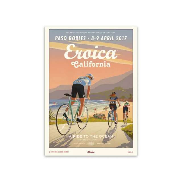 L'Eroica California 2017 poster evento illustrazione colori