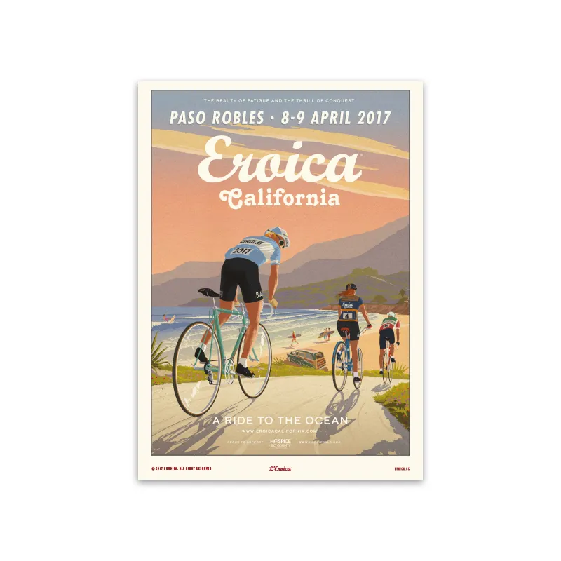 L'Eroica California 2017 poster evento illustrazione colori