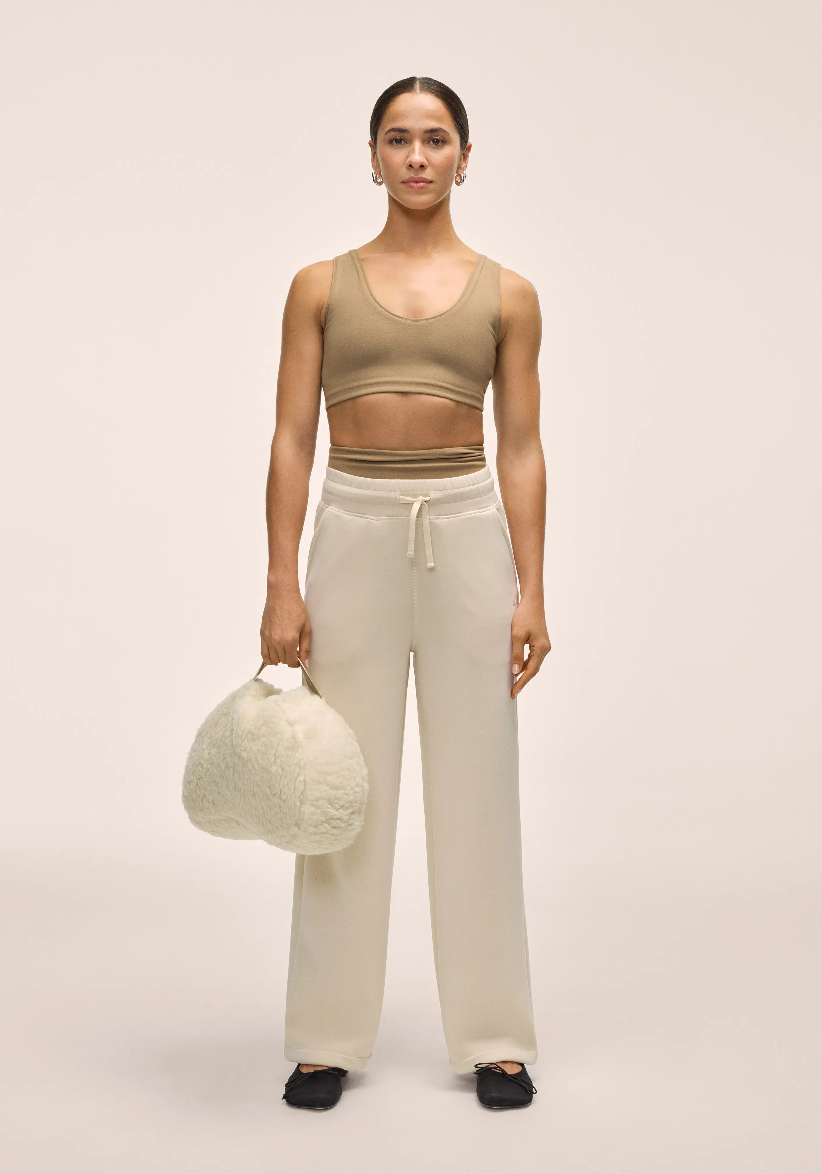Casall Peachy Straight Leg Jogger pantaloni Lamb White