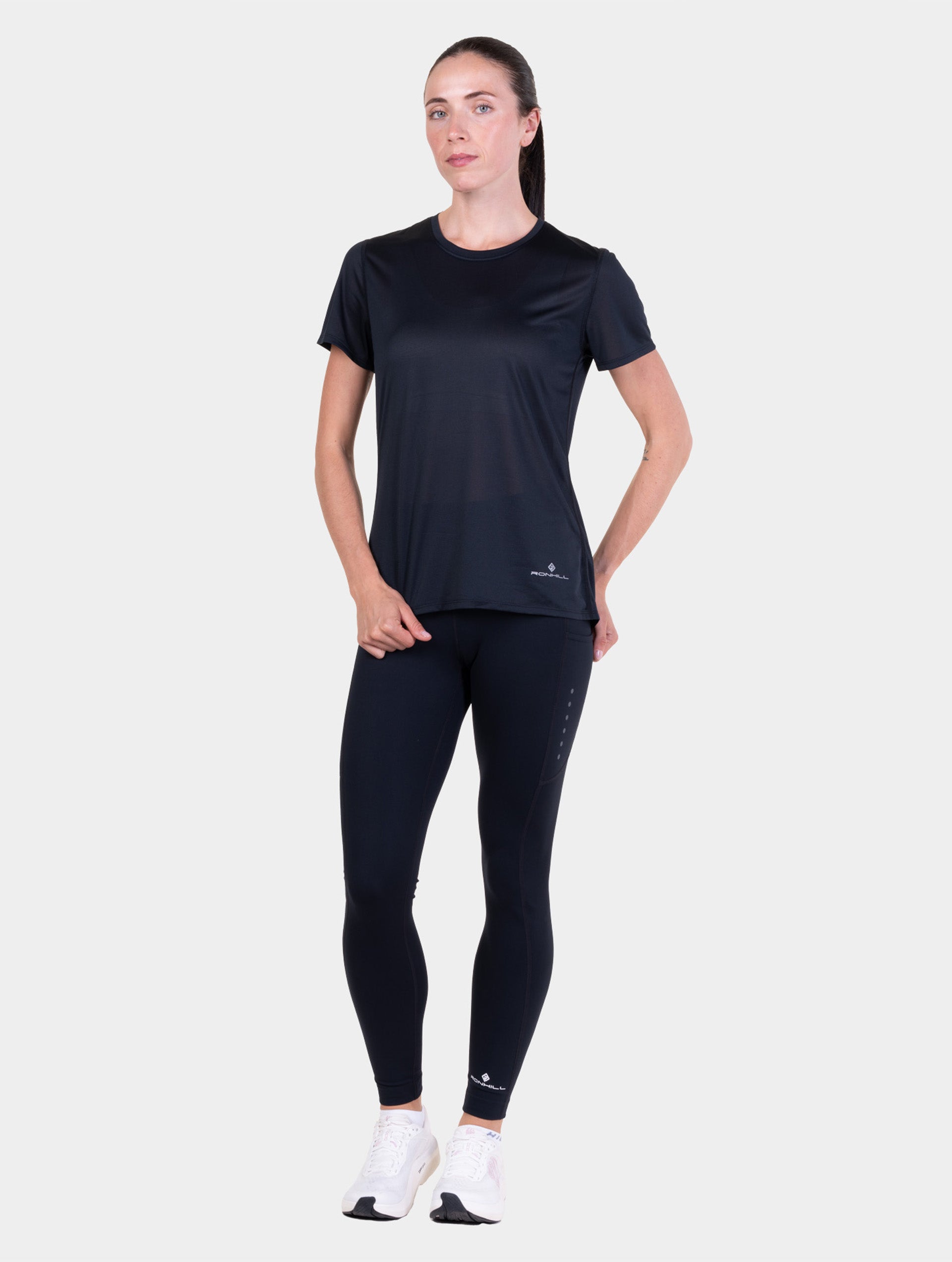 Ronhill Core maglia running manica corta donna Nero traspirante