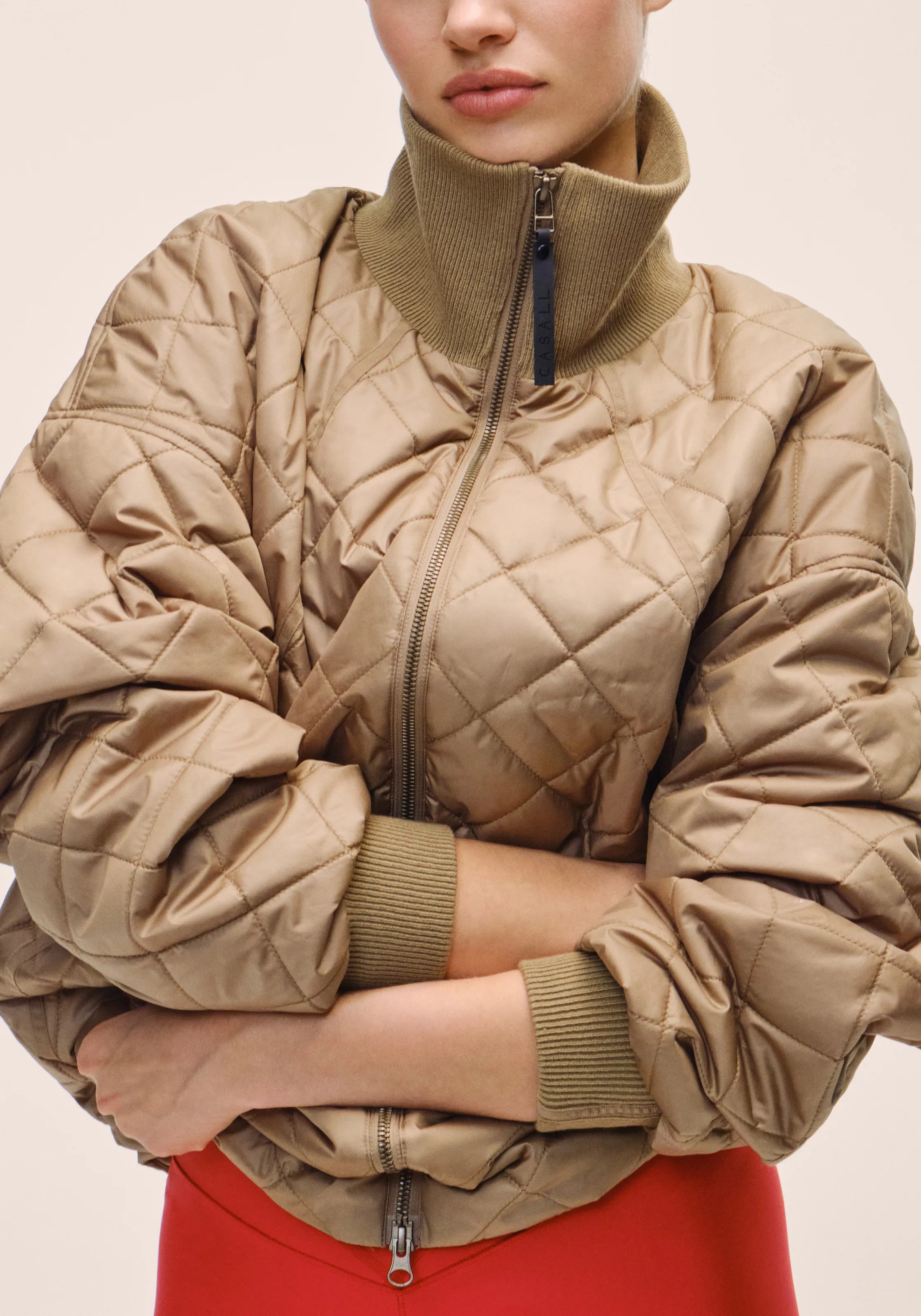Casall Nordic Quilted giacca trapuntata light khaki idrorepellente