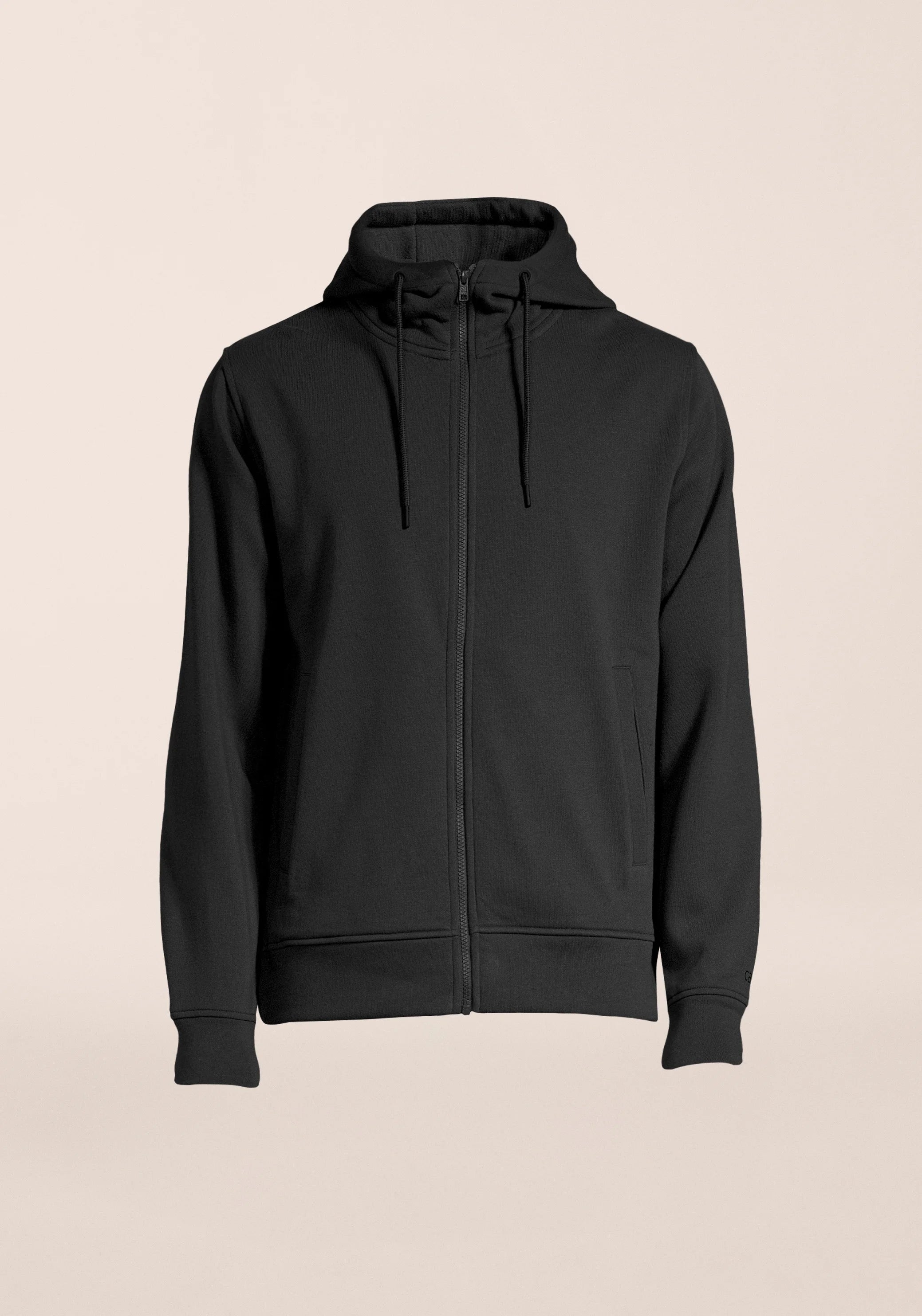 Casall M Zip Hood felpa cappuccio Black cotone bio
