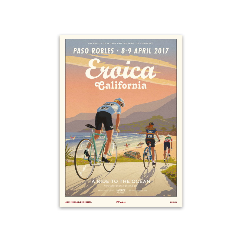 L'Eroica California 2017 poster evento illustrazione colori