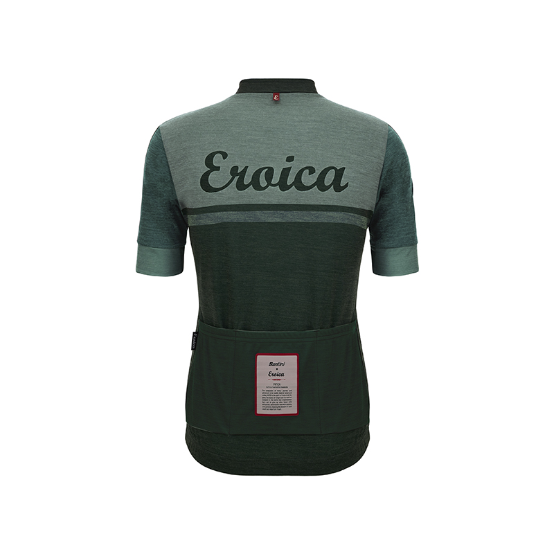 L'Eroica Valle maglia ciclismo verde lana merino traspirante