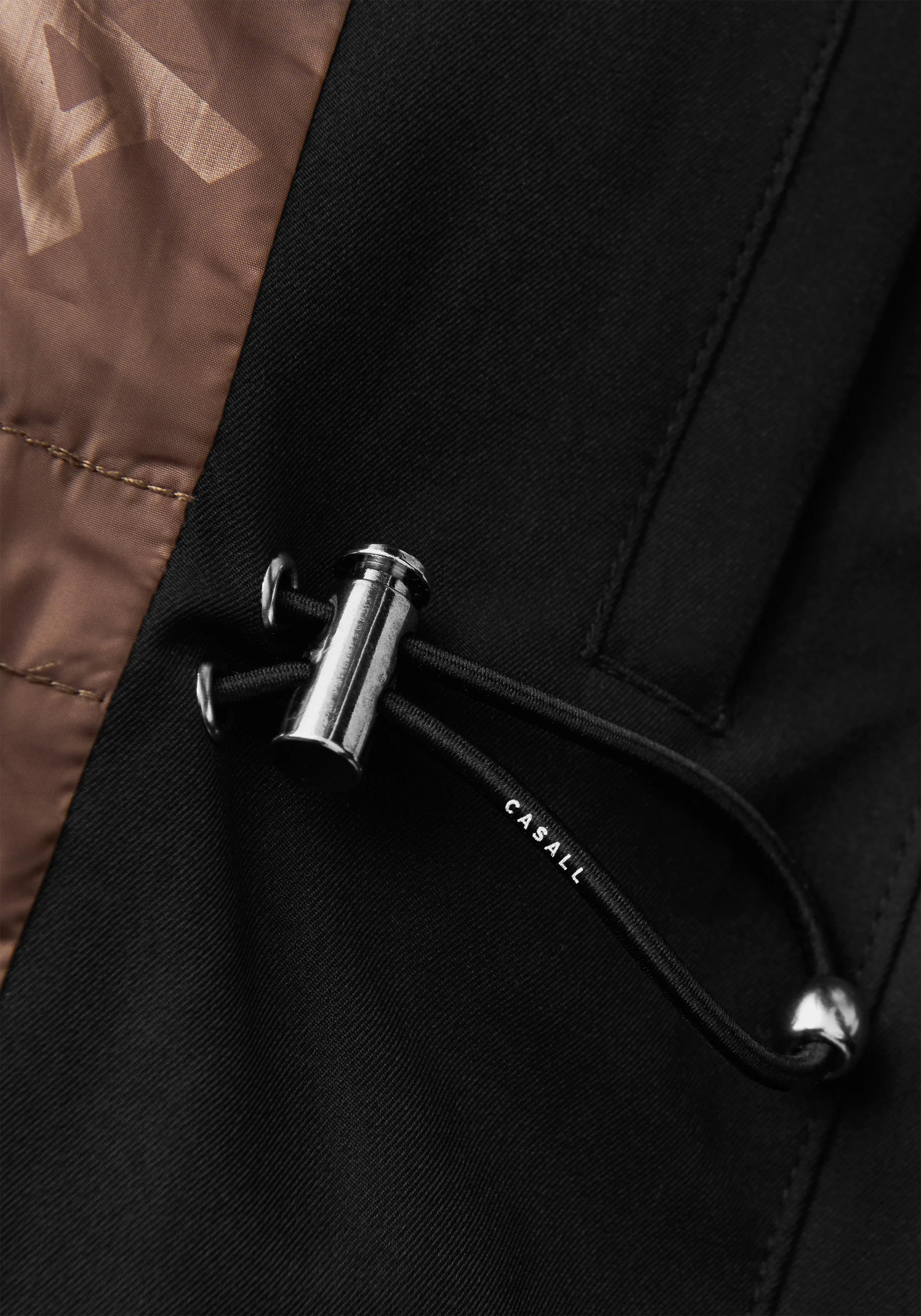 Casall Scandi Trench giacca antipioggia nera impermeabile