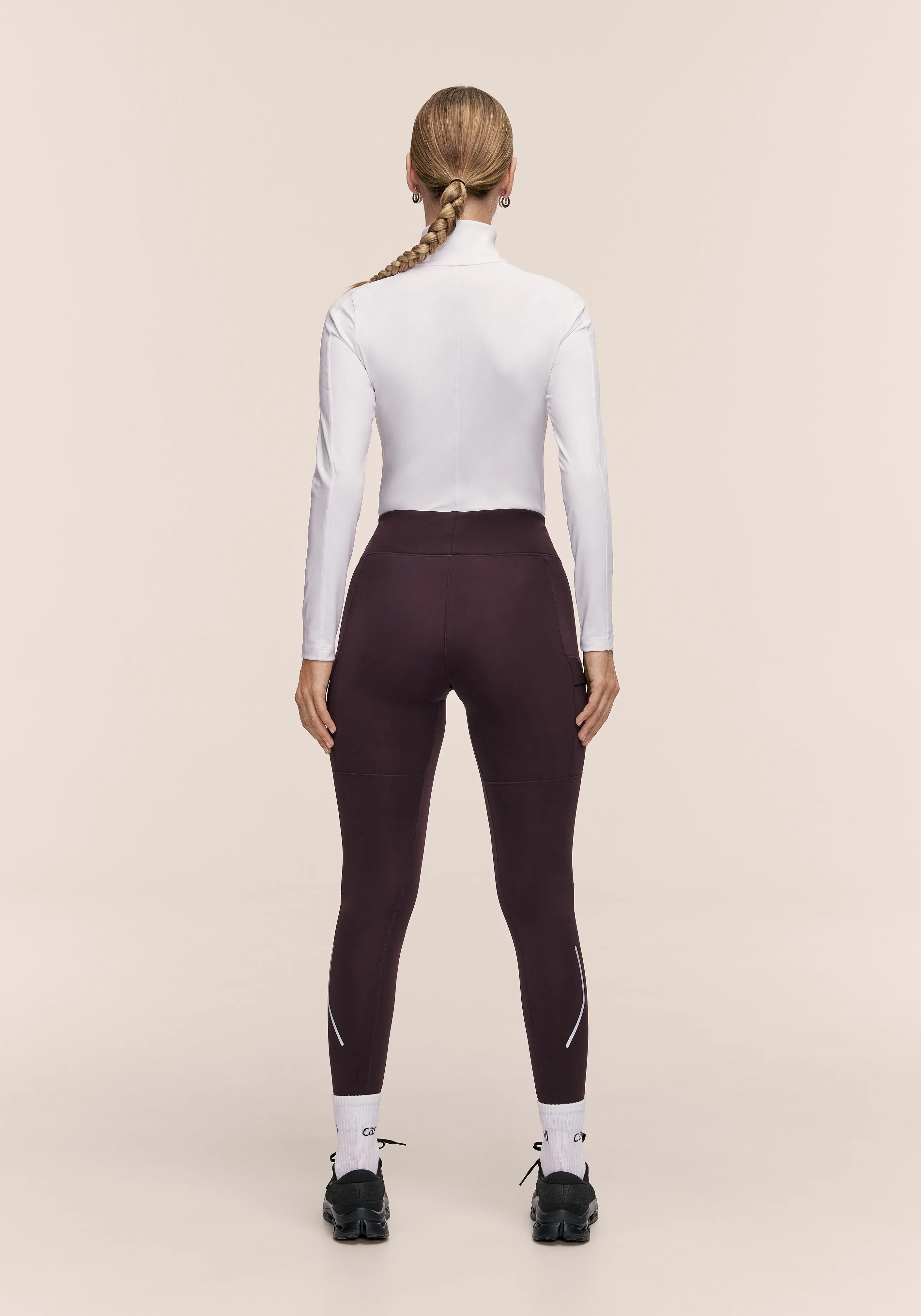 Casall Warm leggings termici dark cherry moon invernale tasche