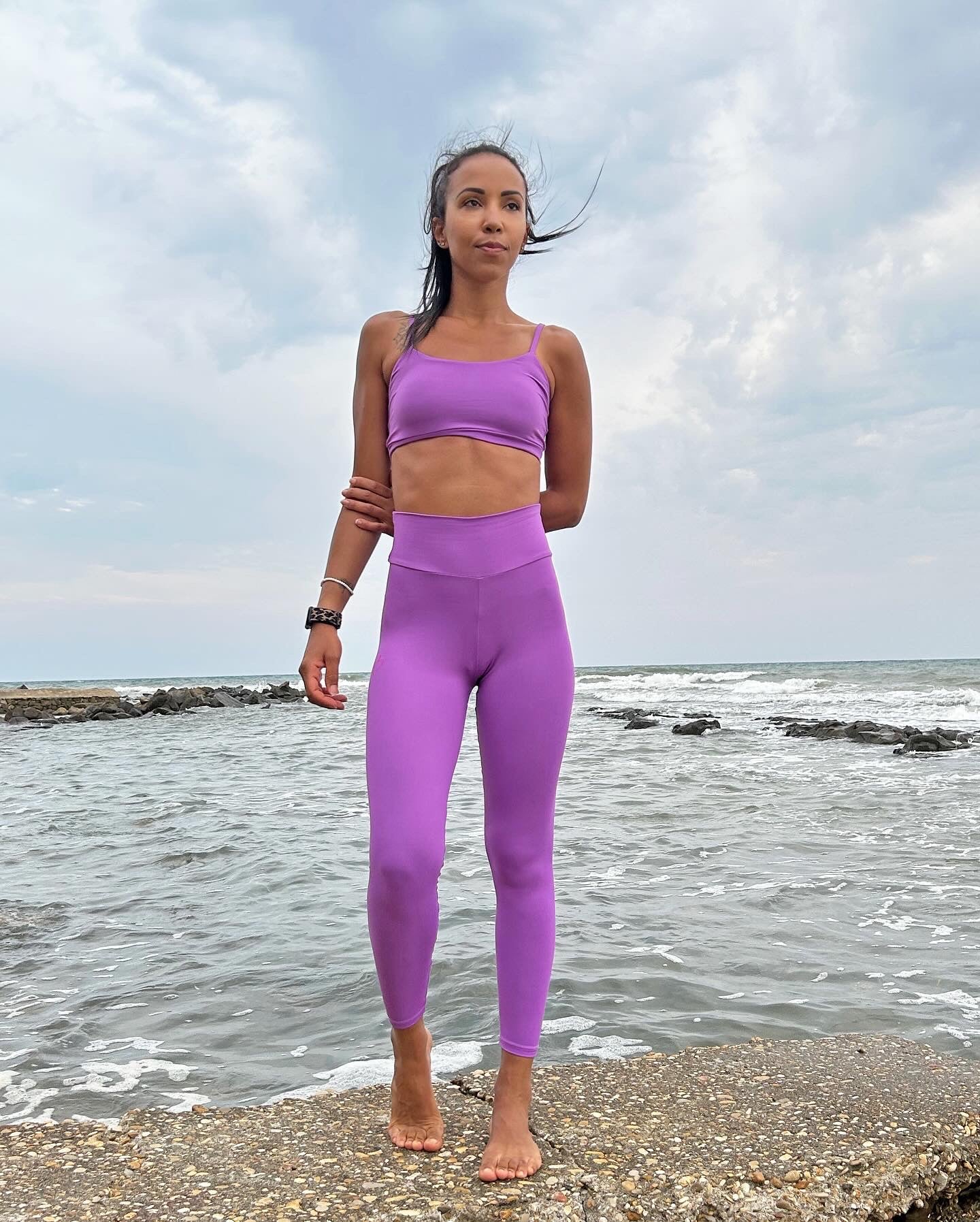 VB Lavanda leggings sportivi traspiranti